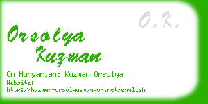 orsolya kuzman business card
